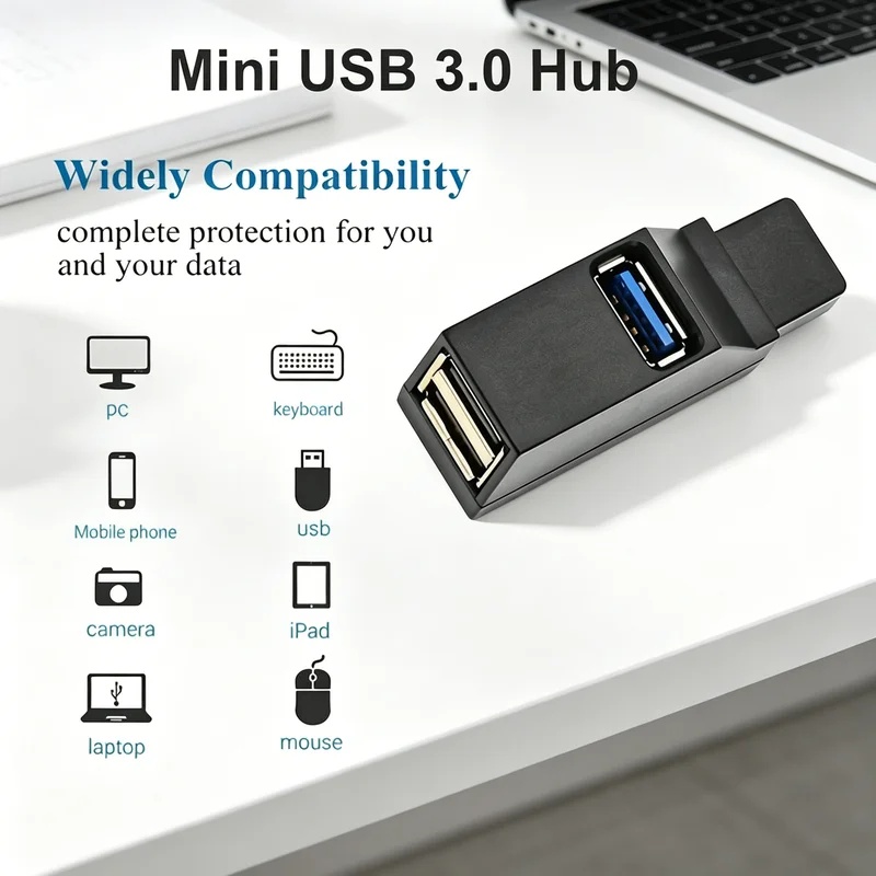 Laptop Accessories Usb - USB 3.0 2.0 Rotatable 3 Ports
