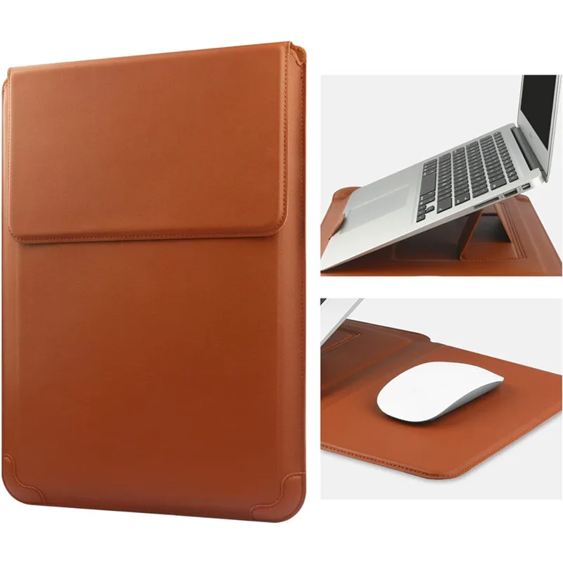 Laptop Accessories Bag - Portable Leather Laptop Sleeve Case Bag