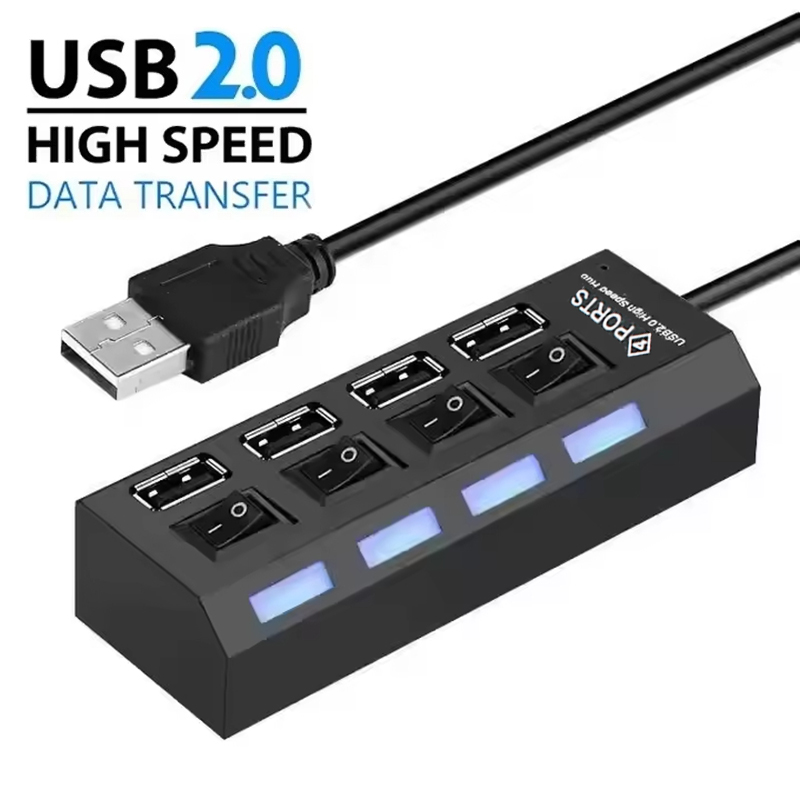Laptop Accessories Usb - 4-Ports USB 2.0 Hub Extension Splitter