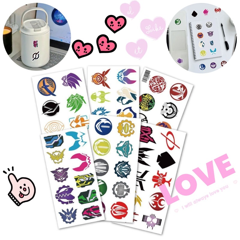 Accessories Laptop - 60 Sheets Kamen Rider Logo Stickers