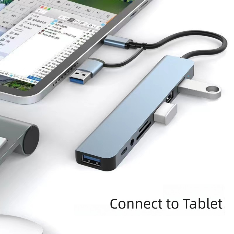 8 in 2 Port USB C Splitter USB - đánh giá và giá Laptop Accessories Hub