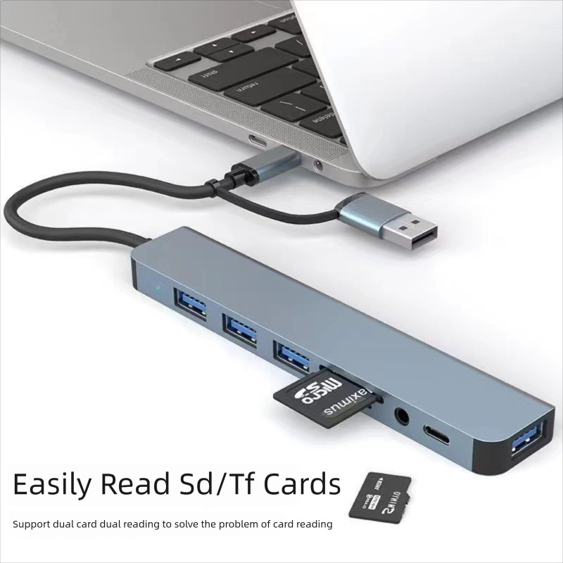 8 in 2 Port USB C Splitter USB - đánh giá và giá Laptop Accessories Hub