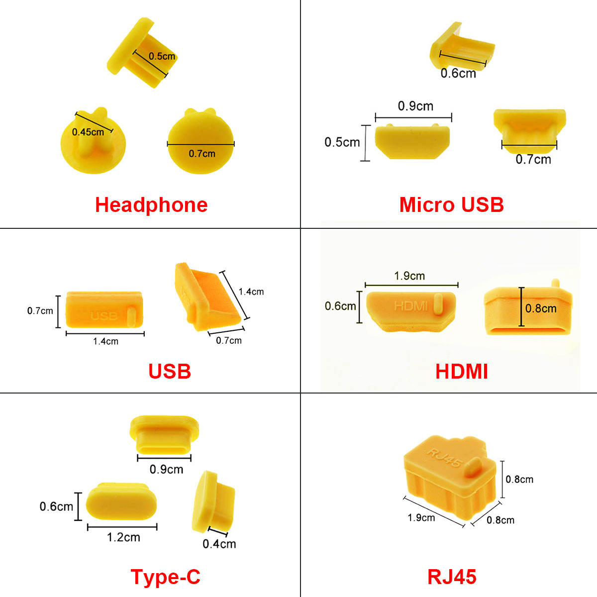 JCD 10pcs Silicone Type-C Micr - đánh giá và giá Laptop Accessories Protector