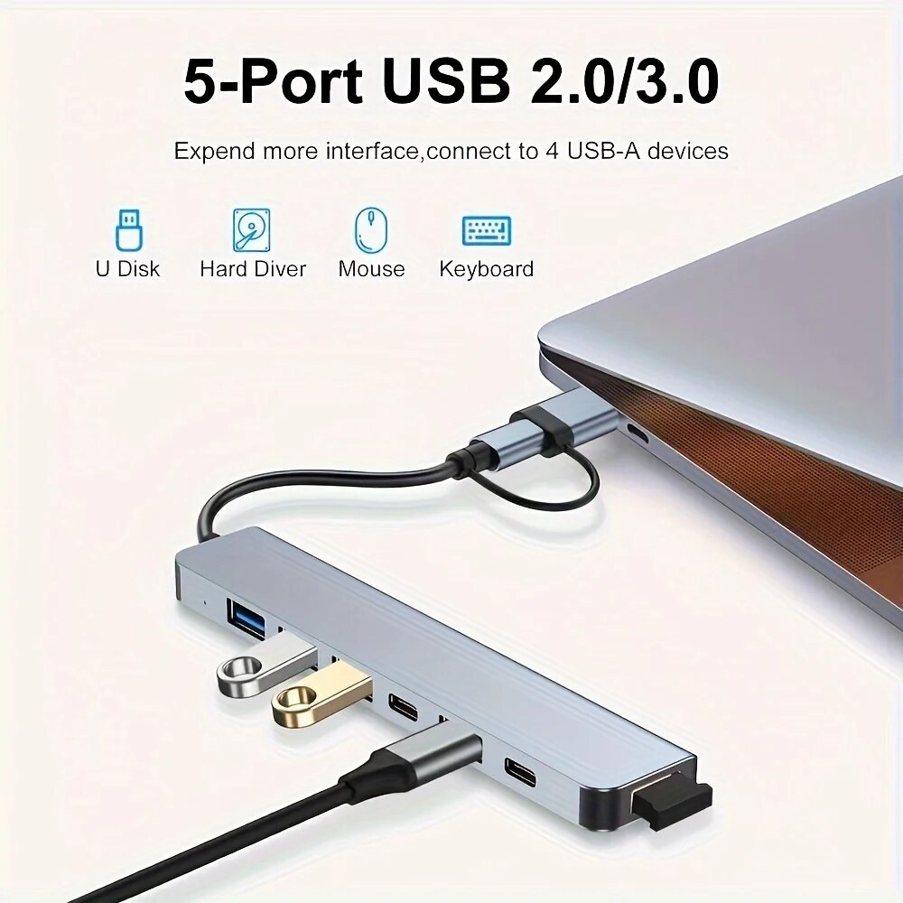 2 In 1 USB3.0 Hub 7 Port Type  - đánh giá và giá Laptop Accessories Usb