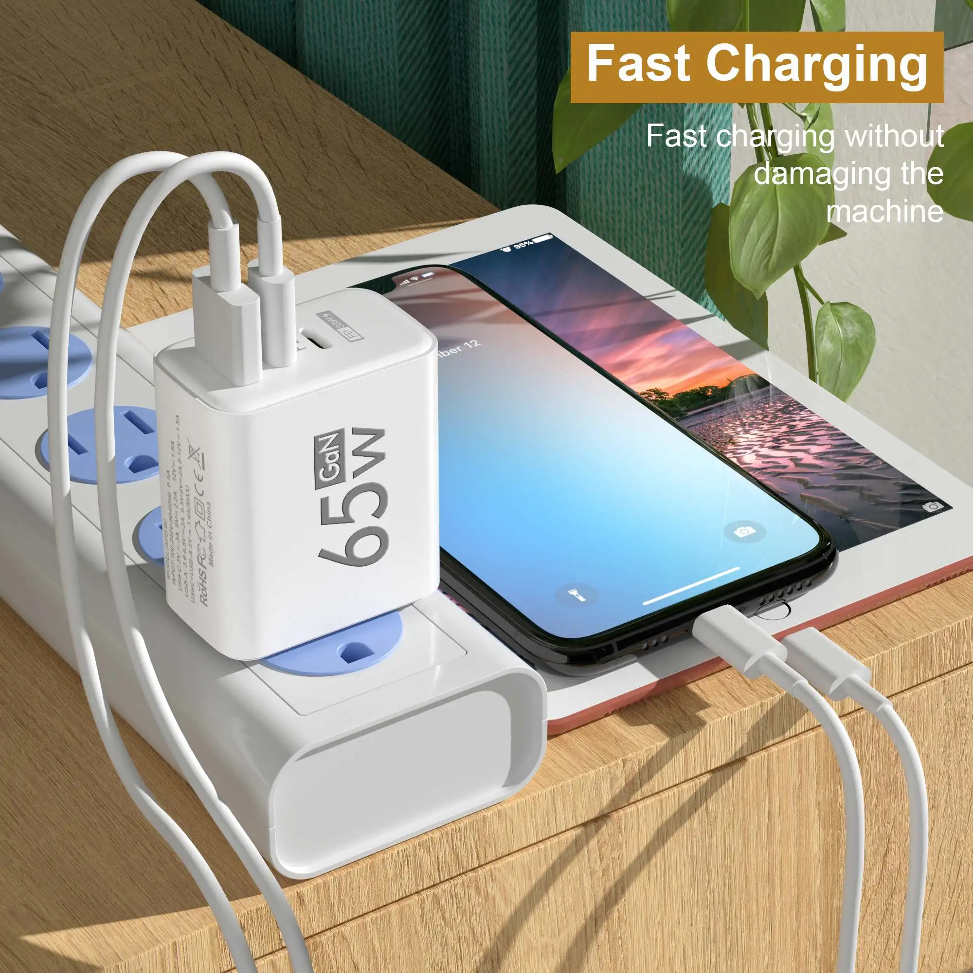Foldable 65W GaN 3‑Port USB‑C  - đánh giá và giá Laptop Accessories Usb