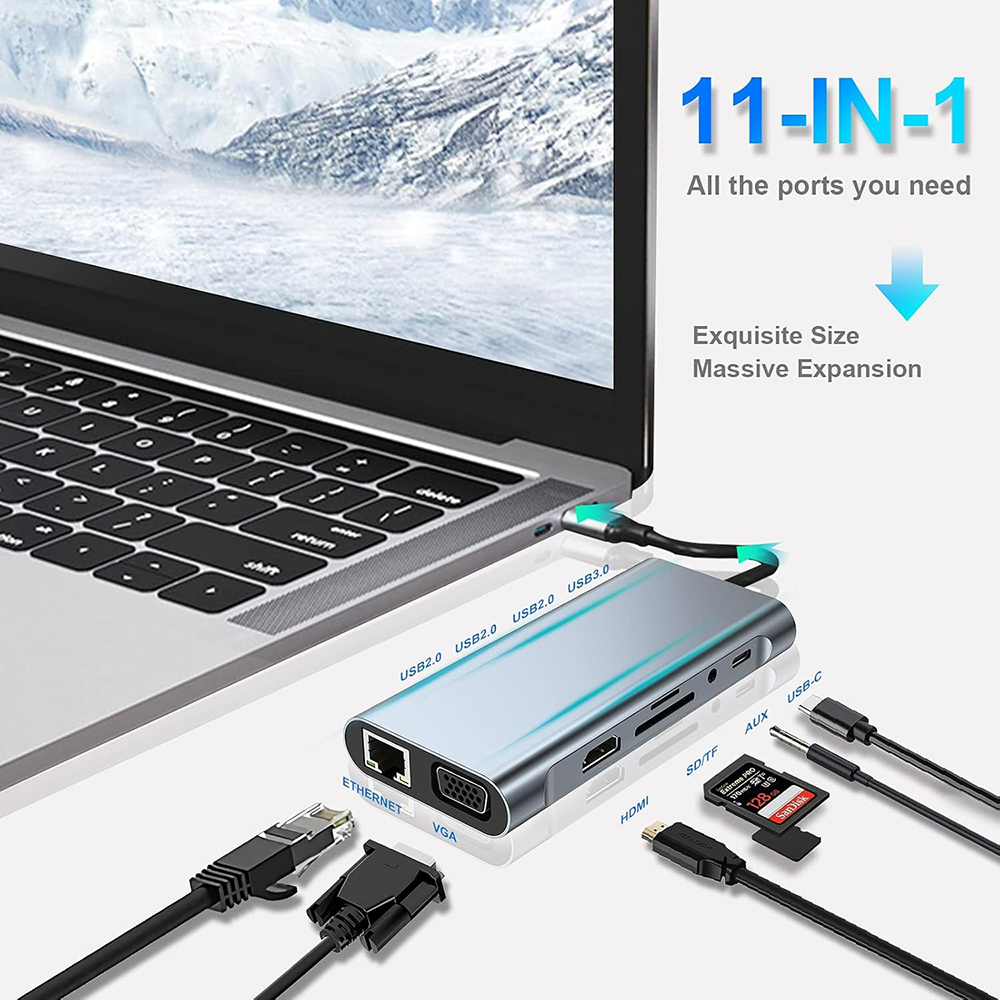 11-in-1 USB C Hub Thunderbolt  - đánh giá và giá Laptop Accessories Hub